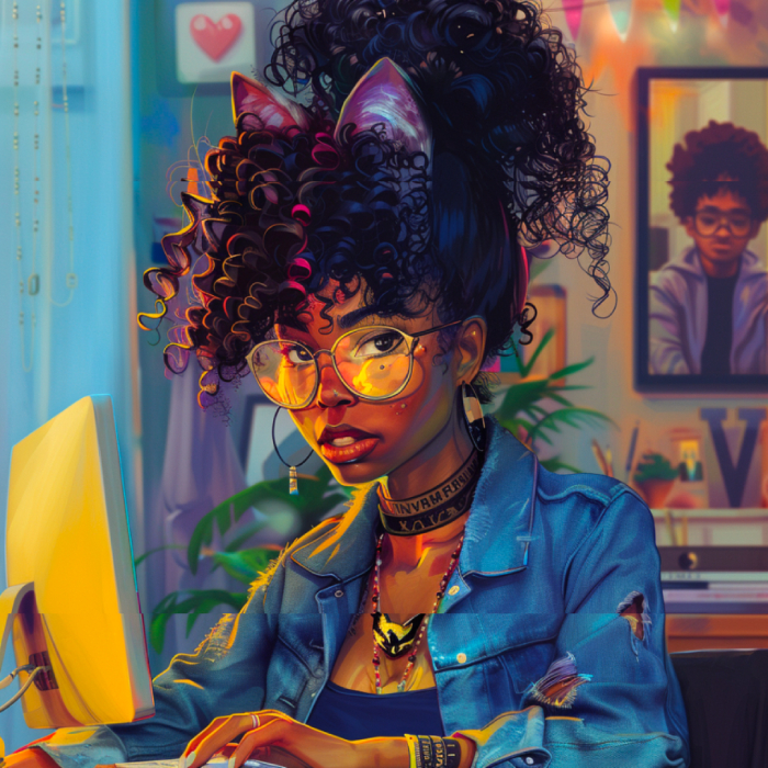 Blog Image Generator: End Stock Photo Frustration with Instant Art 
By Deliapg. Girl sitting at a computer