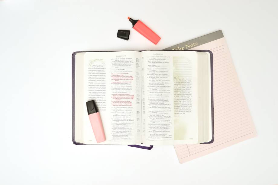 Keys to Spiritual Growth: know the word for yourself. Highlighted scriptures in the bible. 