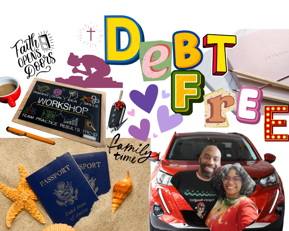 2025 vision board representing my faith journey and the intentional actions I committed to this year