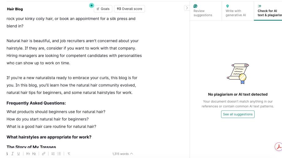 Grammarly is another alternative for bloggers and mangement