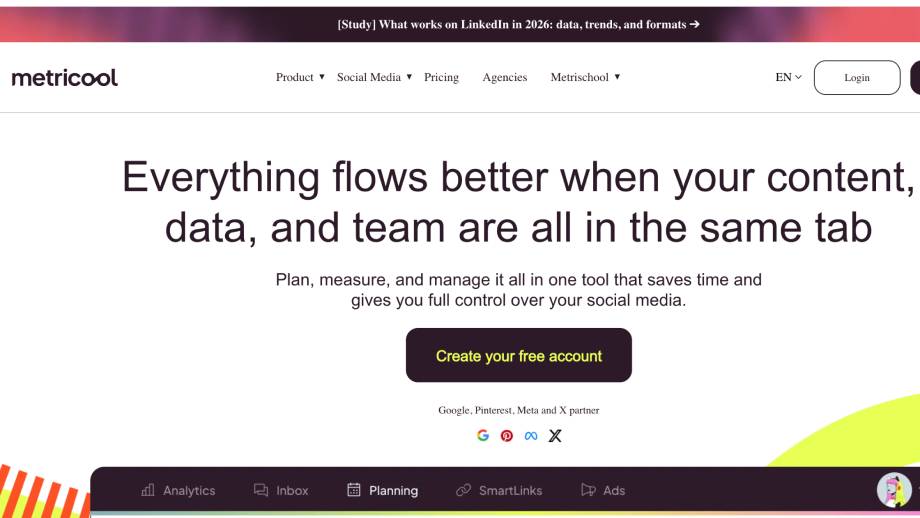 Homepage to Metricool scheduler its good for multiple brands and platforms
