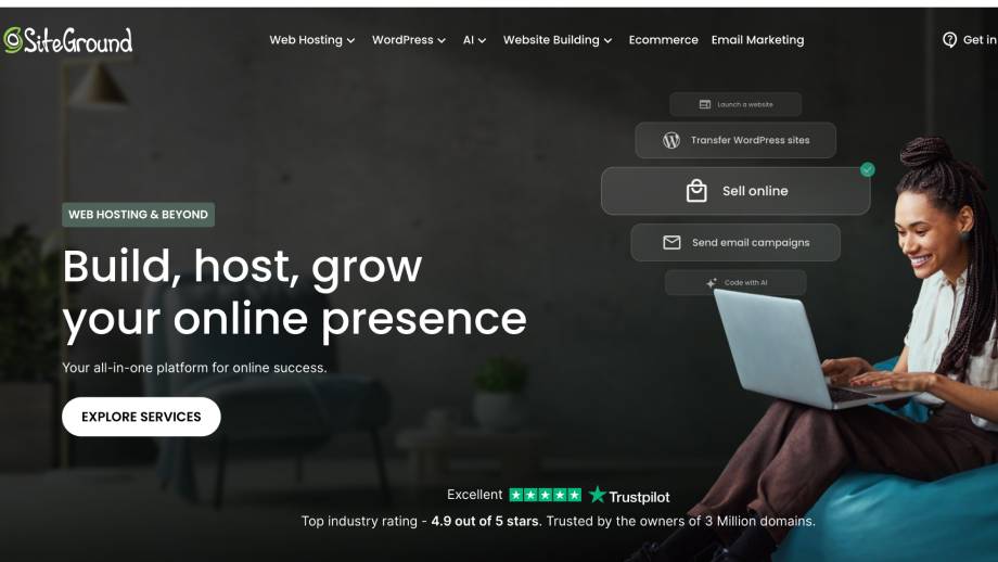 SiteGround is a website host for content creation and management