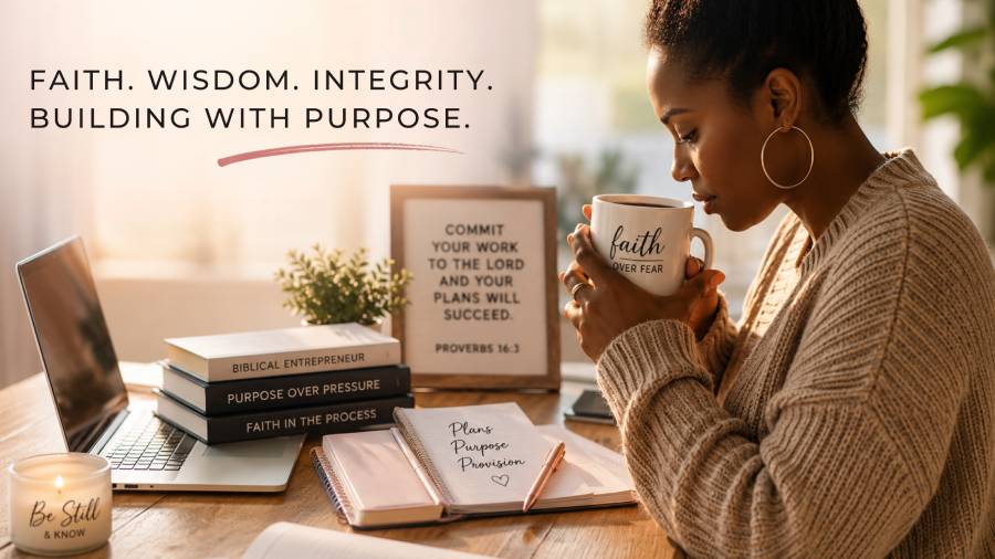 Christian business owner trusting God in business while planning and seeking wisdom for her next steps.